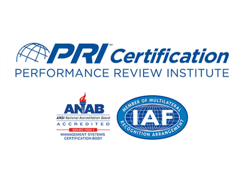 PRI ISO certification badge