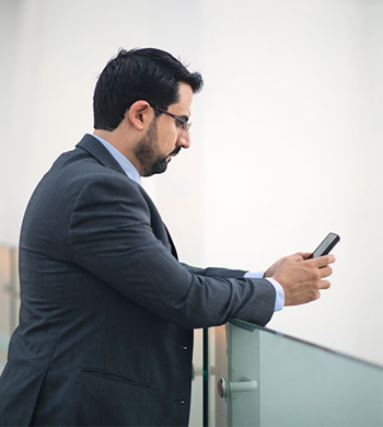 man on mobile device