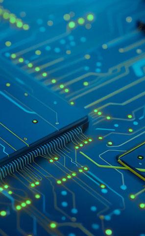 Electronic circuit board close up