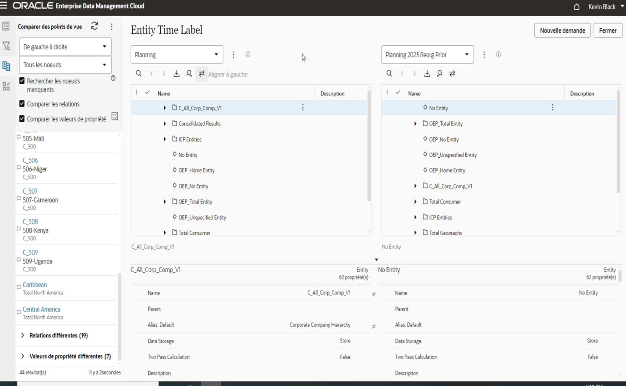 Oracle EDM screenshot compare against time labeled viewpoint