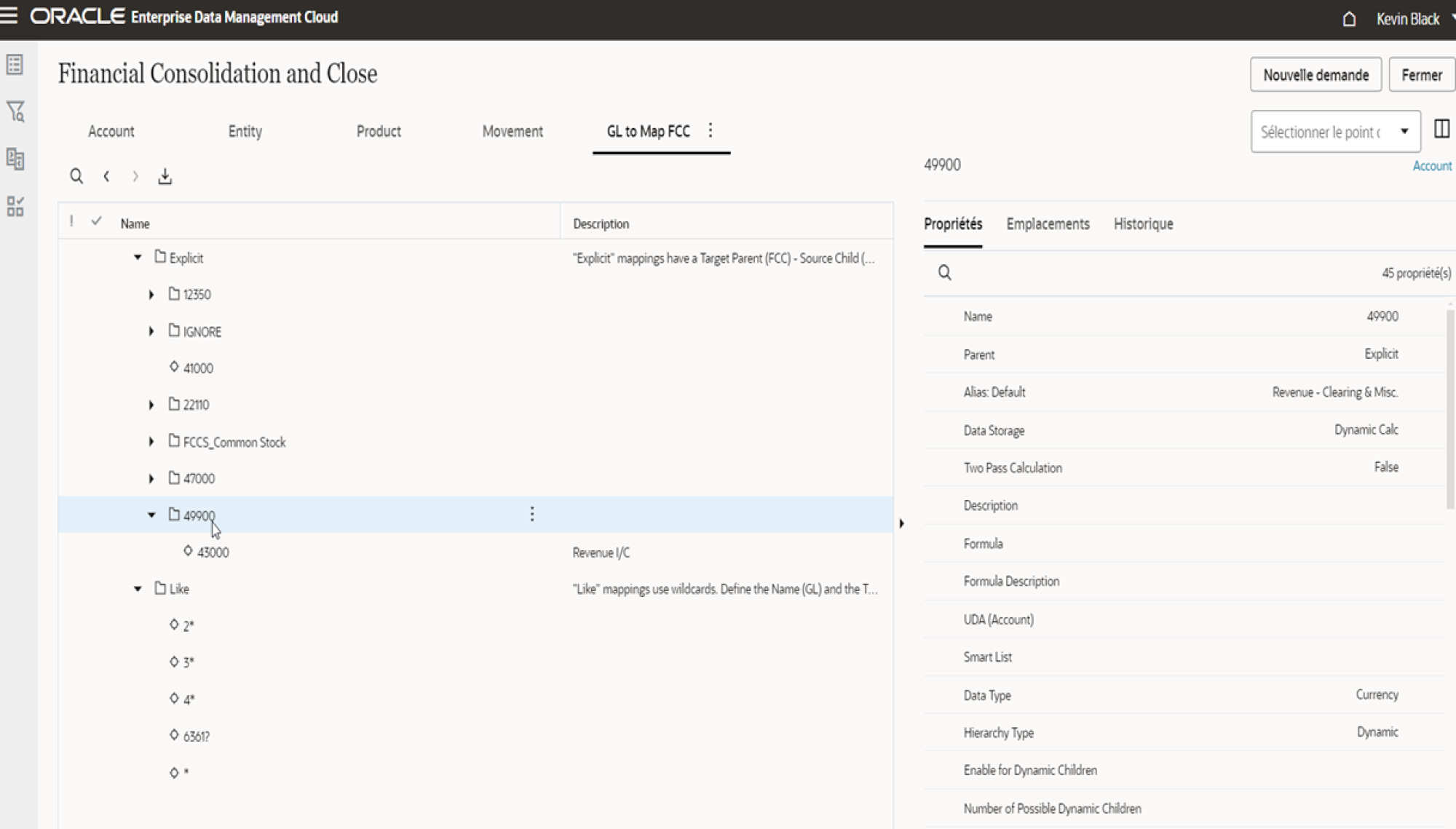 Oracle EDM mappages explicites et similaires