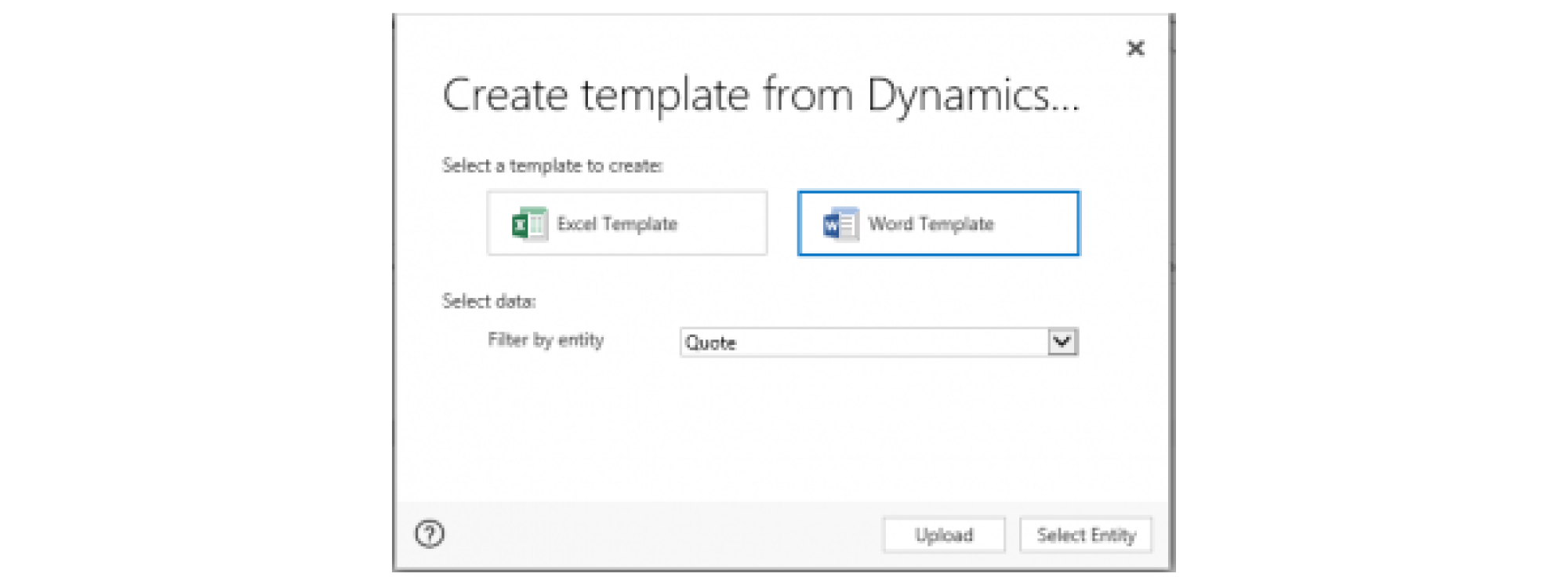 Create template from Dynamics